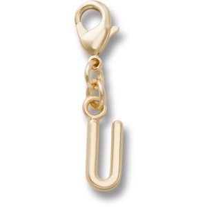 Gold Letter U Charm