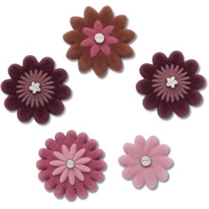 Pink Velvet Flower 5 Pack