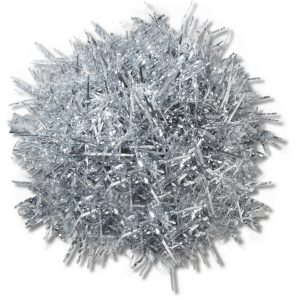Silver Tinsel Pom