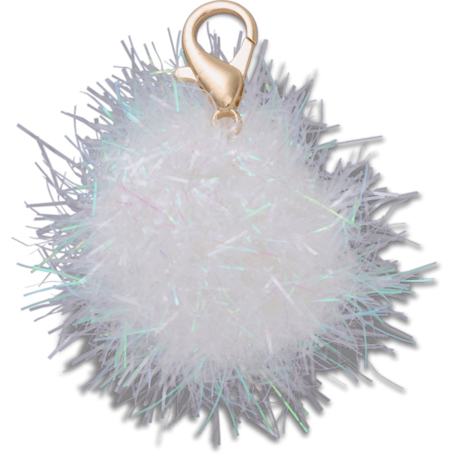 White Tinsel Puff Charm